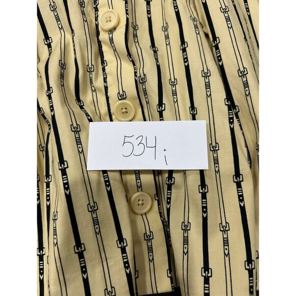 Reformation Yellow Black Striped Button Down Sundress Spaghetti Straps Sz 8 - Picture 9 of 9